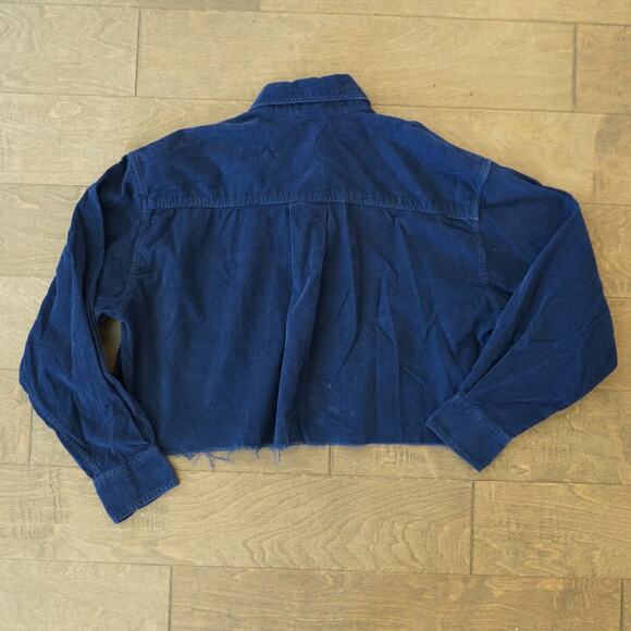 VTG OTC Over-the-Counter by MCM Crop Womens Medium Blue Corduroy Flap Pockets - Picture 3 of 10